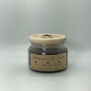 Banana Nut Bread Highly Scented Candle/Apothecary Jar 10 oz/Paraffin Wax/Farmhouse Candle/Hand Poured Candle/Country-Primitive Candle