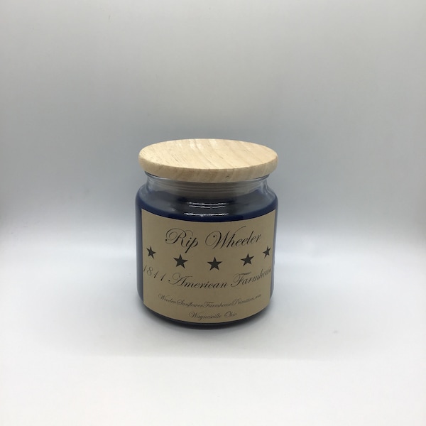 Rip Wheeler Highly Scented Candle/Apothecary Jar 18oz/Paraffin Wax/Farmhouse Candle/HandPoured Candle/Country Primitive Candle/