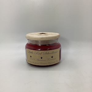 Little Red Schoolhouse/Highly Scented Candle/Apothecary Jar 10oz/Paraffin Wax/Farmhouse Candle/Hand Poured Candle/Red Currant