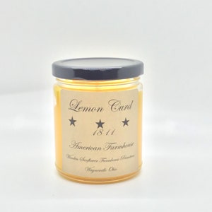 Lemon Curd Highly Scented Candle/Jelly Jar 9oz/Paraffin Wax/Farmhouse Candle/Hand Poured Candle/Country-Primitive Candle