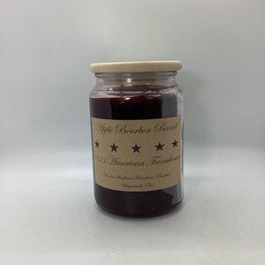Świeca zapachowa Apple Bourbon Barrel/słoik apteczny 26 uncji/wosk parafinowy/świeczka wiejska/świeca odlewana ręcznie/świeczka rustykalna