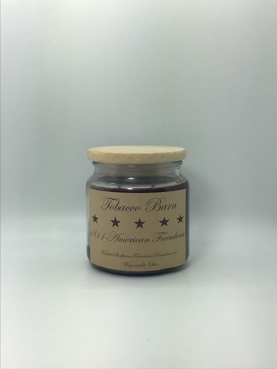 Tobacco Barn Highly Scented Candle/apothecary Jar 18 Oz/paraffin  Wax/farmhouse Candle/hand Poured Candle/country-primitive Candle