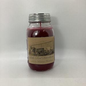 Little Red Schoolhouse/Highly Scented Candle/Ball Jar 32oz/Paraffin Wax/Farmhouse Candle/Hand Poured Candle/Red Currant