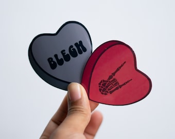 Blegh Candy Hearts Vinyl Sticker - Emo Valentines Sticker
