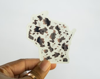 Wisconsin Cow Print Vinyl Sticker