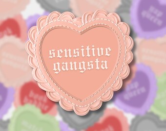 Crochet Heart Sticker | Valentines Day | Candy Hearts | Vinyl Sticker