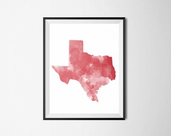 Custom Watercolor State Art Print: Personalized Map (Digital Download)