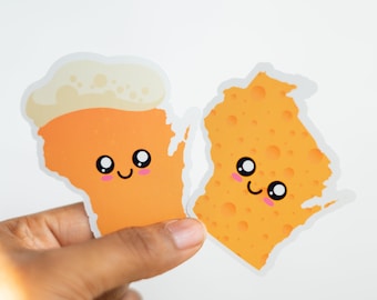 Wisconsin Cheese Beer Sticker | Wisconsin Cheese | Wisconsin Beer | Wisconsin Vinyl Sticker | Wisconsin