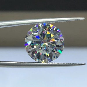 Moissanite 3.0 - 15.0MM Gemstone White GRA Certified D Color VVS Clarity Laser Engraved Round, Gemstone For Him, Best Gift For Her