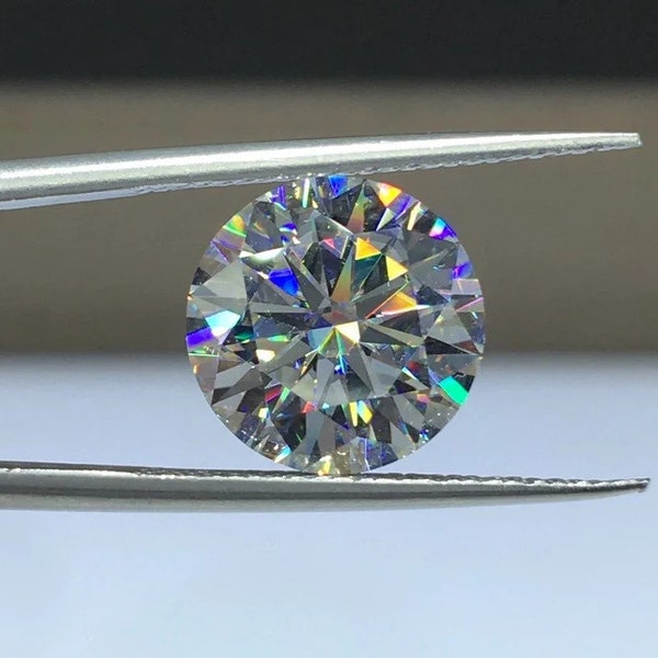 Moissanite Edelstein Weiß GRA zertifiziert D Farbe VVS Klarheit Laser graviert Runde 3-15MM, Edelstein für ihn, bestes Geschenk für sie