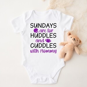 Sundays Are For Huddles & Cuddles With Mommy, Football Sunday Baby Bodysuit, Baby Shower Gift, Baby Announcement, Custom Baby, Football Fan