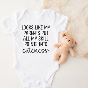Skill Points Baby Bodysuit: Nerdy RPG Gamer Gift