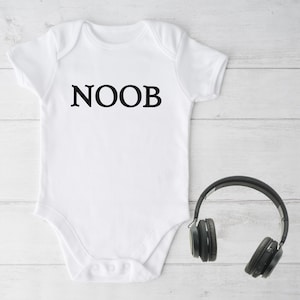 Noob Baby Bodysuit, MMO, RPG, Baby Shower Gift, Baby Announcement, Custom Baby, Fantasy, Nerdy, Quest, Newb, Pregnancy Announcement