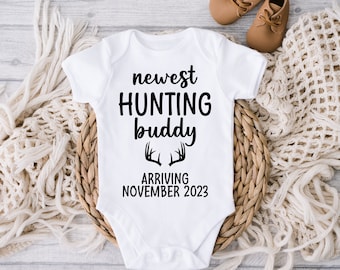 Hunting Buddy Baby Bodysuit: Pregnancy Announcement