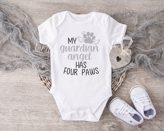 My Guardian Angel Has Paws Baby Bodysuit Custom Baby Baby