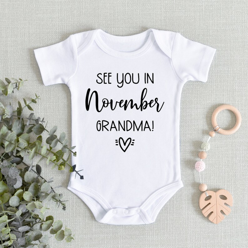 Baby Shower Gift Pregnancy Announcement Custom Bodysuit Baby Announcement See You In November Custom Name Baby Bodysuit Pregnancy Reveal