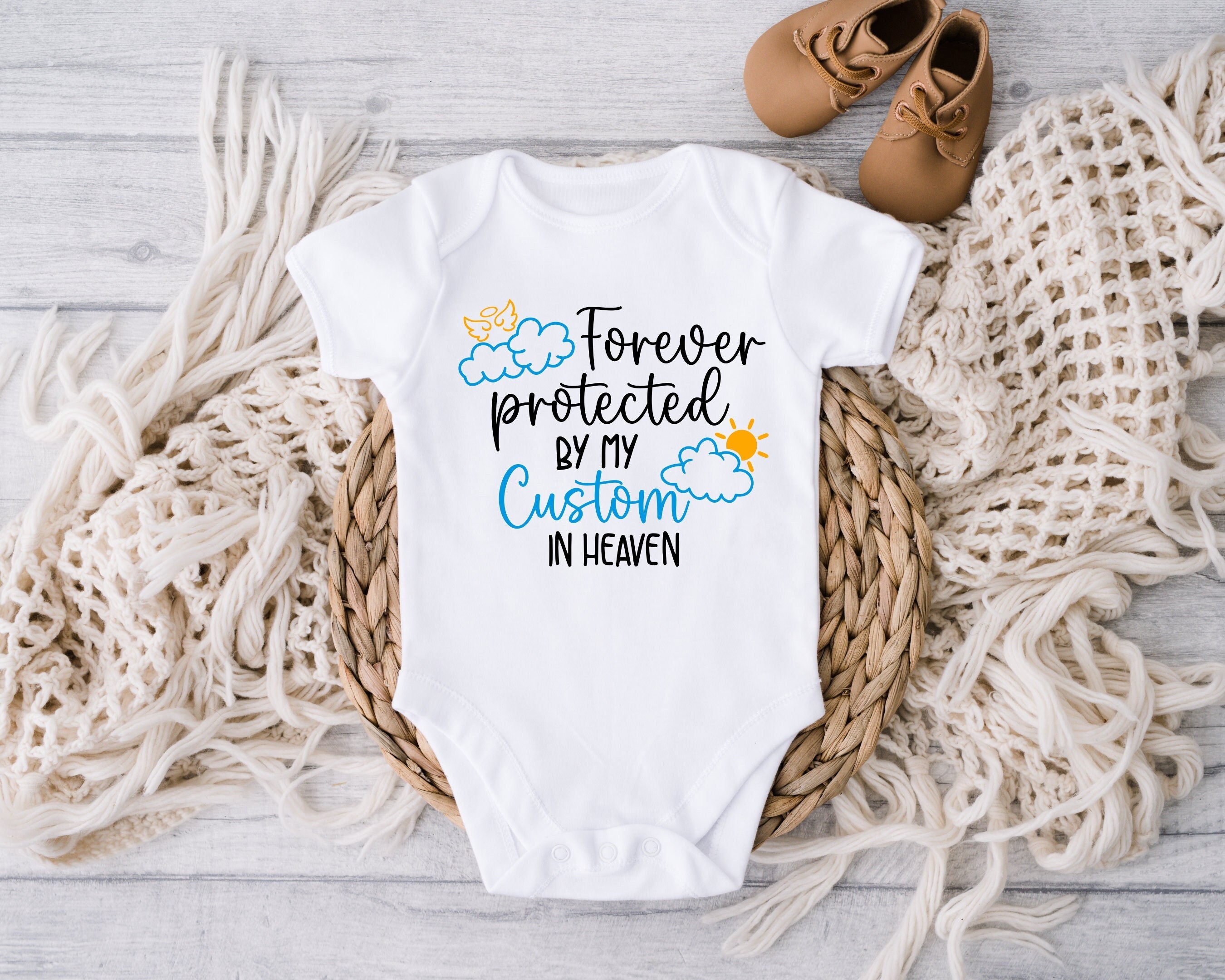 Forever Protected by My Custom in Heaven Baby Bodysuit - Etsy