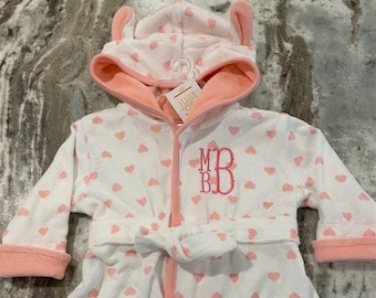 Personalized Hooded Baby Bath Robe 0-9 Months - Llama, Lamb, Shark, Koala Bear, Gators, Bears and Owl