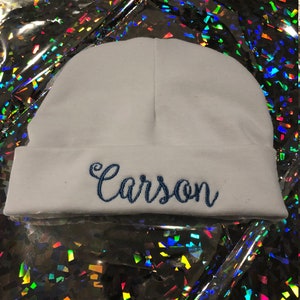 Newborn Personalized Baby Hat image 2