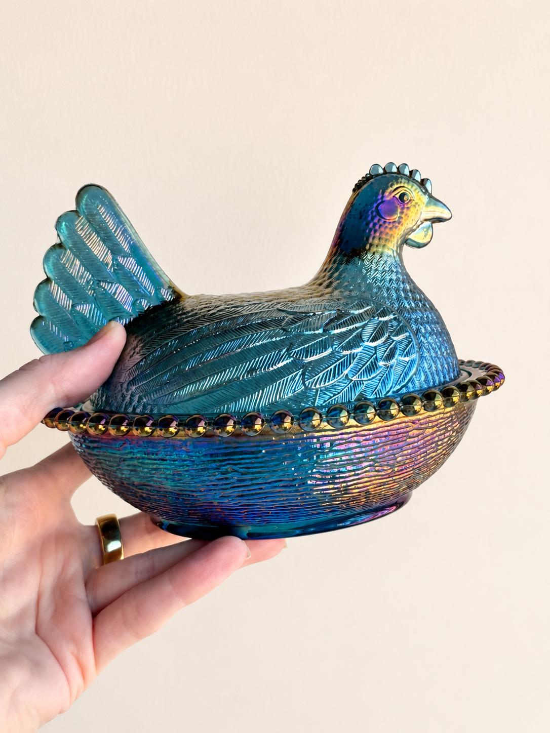 Glass hen on nest - Etsy 日本