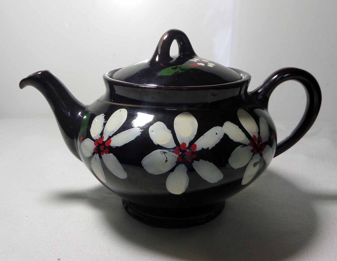 Vintage Royal Canadian Dripless Teapot Brown Floral Teapot Etsy