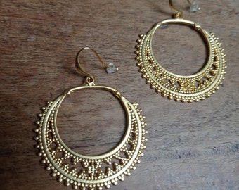 Oosterse Boho goud/zilver en messing bungelen oorbellen
