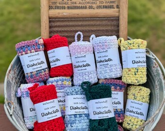 100% Cotton Hand Crocheted dish/wash clothes.
