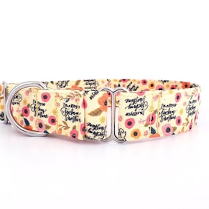 Martingale Dog Collar I'm a Ray of F*cking Sunshine Flowers Floral size XS-XL Adjustable 1", 1.5 inch or 2 inch width Swearing Dog Collar,