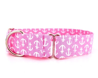 Handmade greyhound necklace Puppy medium and large small Minnie & Daisy custom dog collar Pink Martingale Necklace