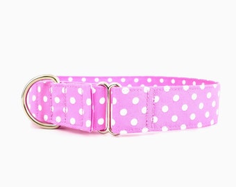 Martingale Dog Collar with Flower L XL Magenta Mini Polka Dot Slip on Collar Sizes S M Martingale Dog Collar with Flower L XL Magenta Mini Polka Dot Slip on Collar Sizes S M