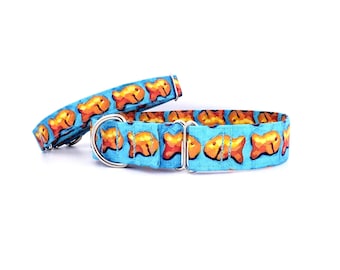 Martingale Dog Collar Goldfish- transformed from original painting, Proceeds to help Shelter Animals