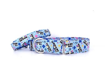 Martingale Dog Collar "Walking Vet Bill", handmade to order, adjustable XS to XL
