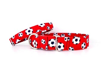 Dog Collar Soccer 2026, adjustable sizes, martingale style, handmade football collar