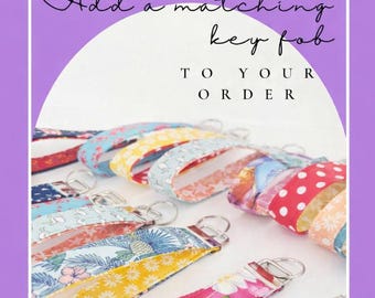 Matching Key Fob Add-On - Fabric Wristlet Keychain To Match Your Collar Order
