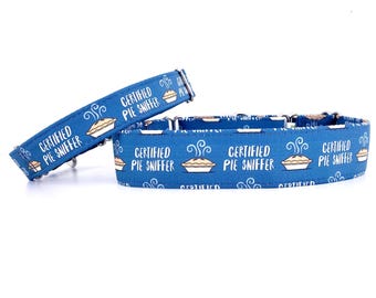 Martingale Dog Collar - Certified Pie Sniffer - Thanksgiving Dog Collar - No Slip Safety - Cotton