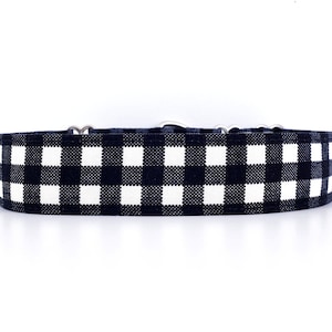 Collar Martingala para Perros: Cuadros de Búfalo Negro, Collar de Invierno, Tallas XS a XL