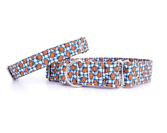 Martingale Dog Collar Pumpkin Toss and Gingham - Cozy Fall Design - Custom Made to Order
