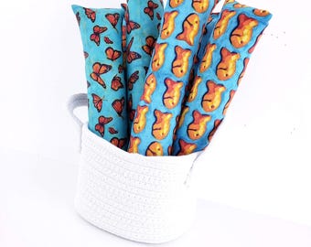Catnip Cat Toy, Cat Gift- transformed from original painting, Proceeds to Help Shelter Cats, Goldfish and Butterflies