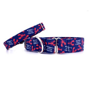 Lobster Martingale-halsband: marineblauwe windhondhalsband