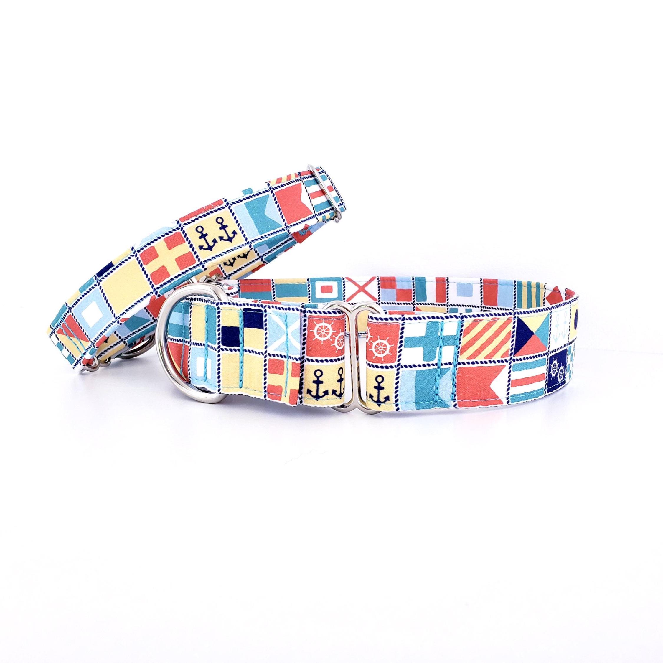Martingale Collar Nautical Flags, Adjustable Sizes XS-XL, 3/4