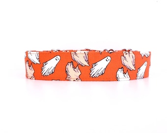 Glow in The Dark Martingale Dog Collar - Floating Ghosts - Handmade to Order - XS to XL