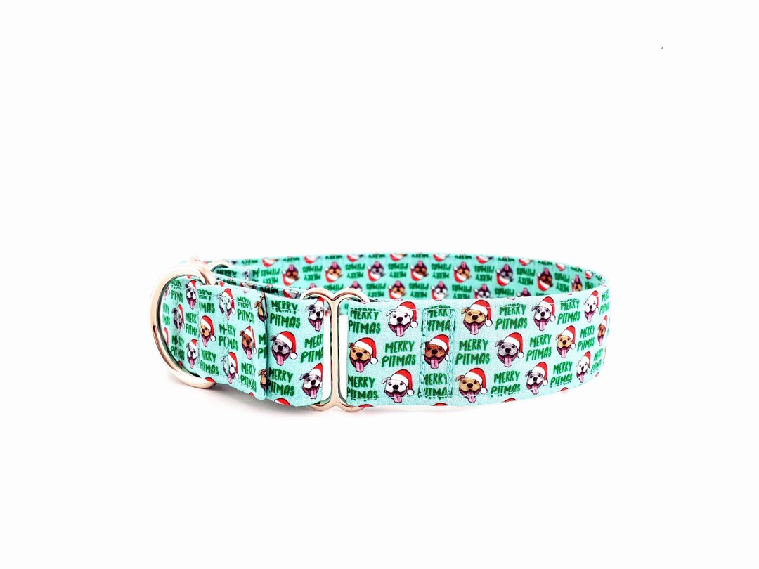 Martingale Dog Collar Merry Pitmas Pitbull Dog Collar Christmas Pitties