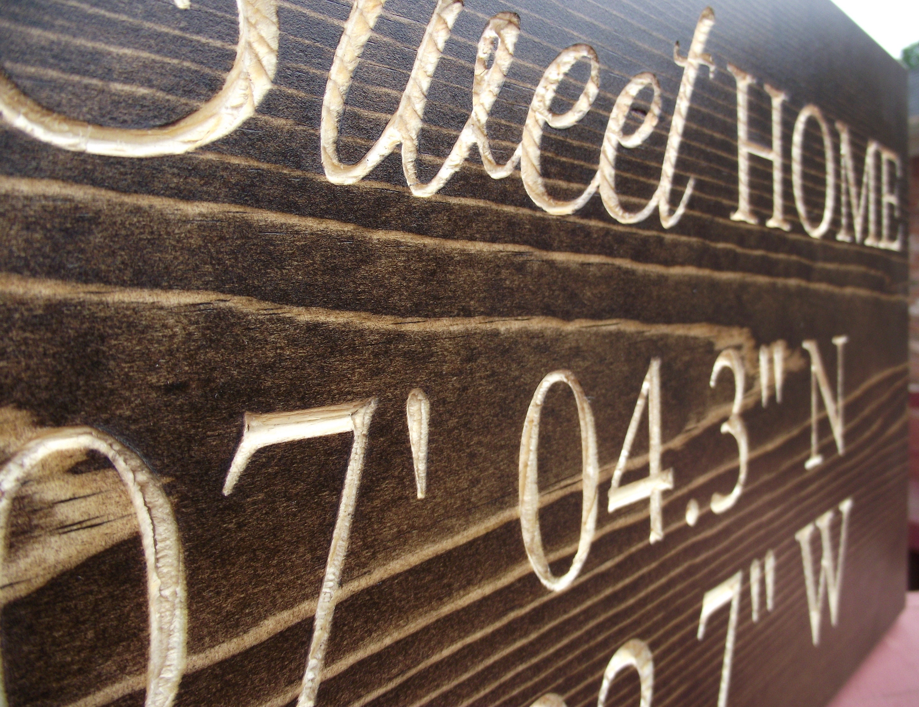 Coordinates Sign / Wall Hanging / Personalized Custom Carved Etsy