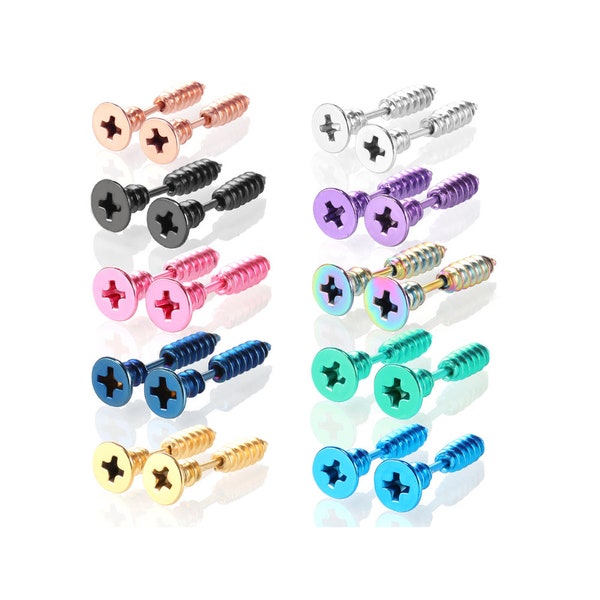 Screw Head Earrings Etsy