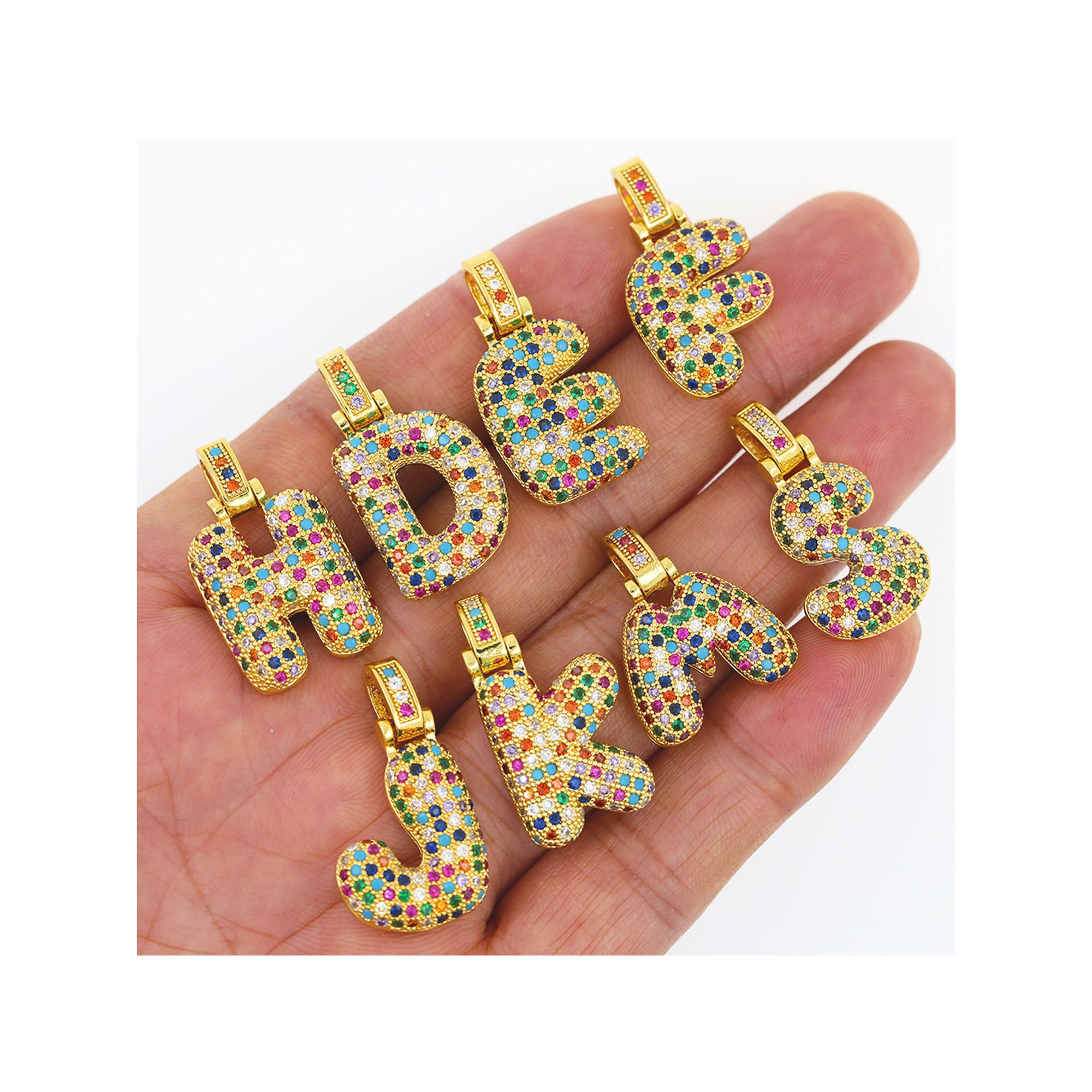 Cutout Enamel Letter & Number Beads, Gold Plated Colorful Symbol Beads for  Stretch Bracelets, DIY Word Jewelry, Multicolor Bead Charms 