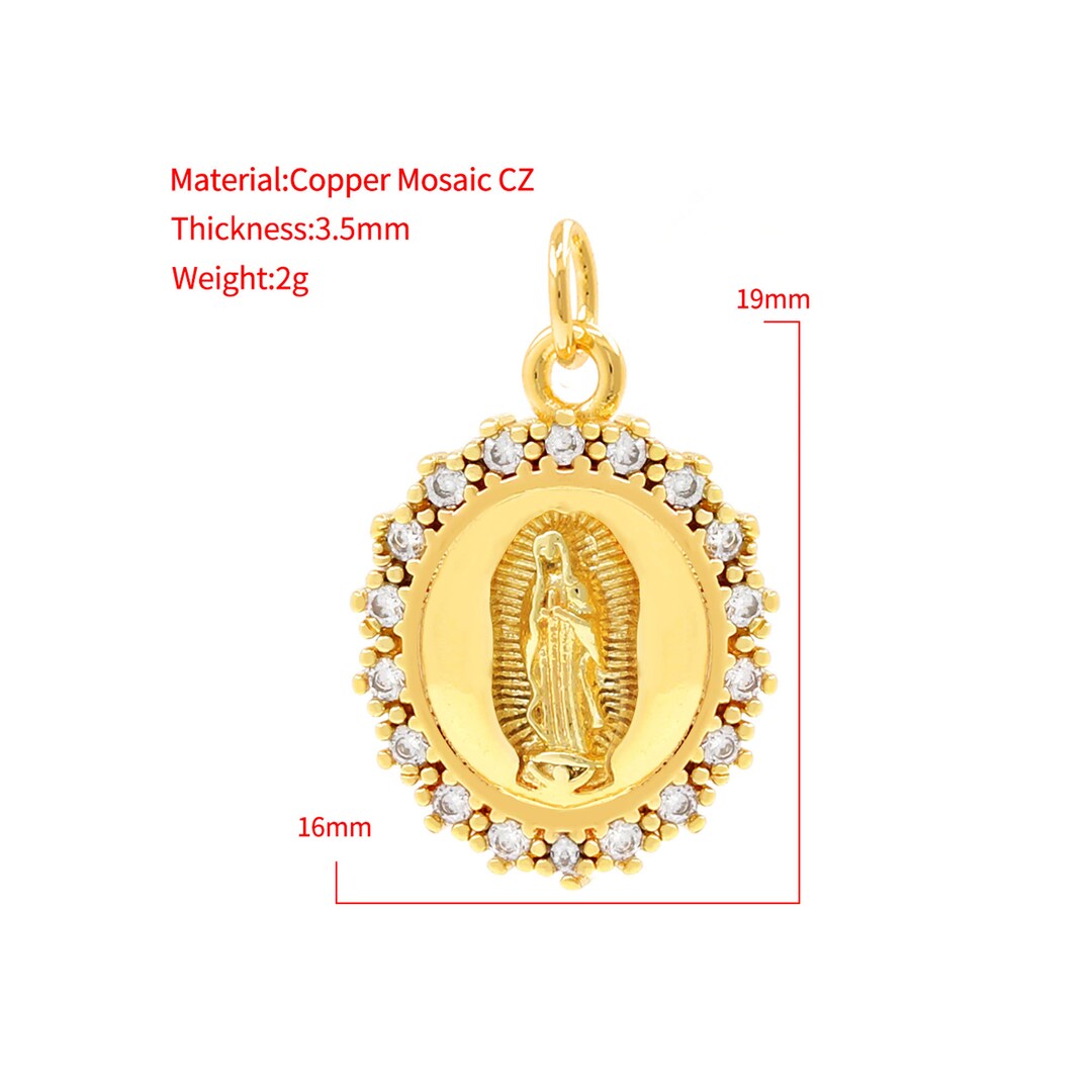 Virgin Mary Charm,virgin Mary Necklace,virgin Mary Pendant,18k Gold