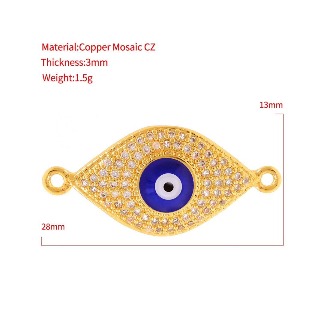 Micropavé CZ Blue Eye Bracelet Connector Blue Eye Bracelet Etsy