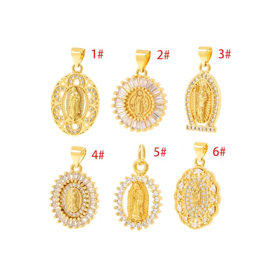 Virgin Mary Necklacejesus Charm Necklacevirgin Mary Etsy