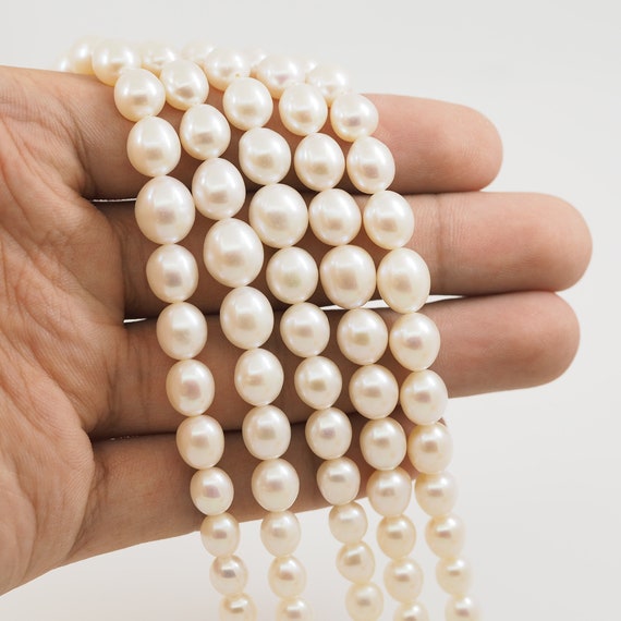 1 Str, Gold Pearl Necklace, Irregular Pearl, AAA, Real Freshwater Pearl,  DIY Pearl Accessories, Multi-Size Pearls, Length 35 cm