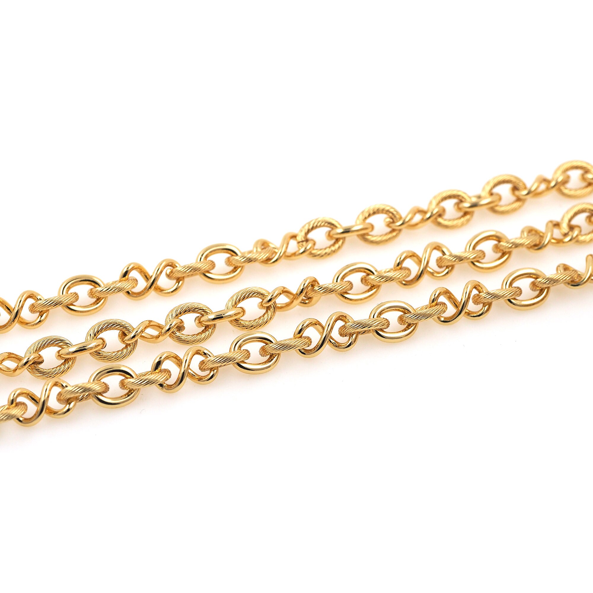18K Gold Filled Twisted Chain Layered Chain Exquisite Etsy UK